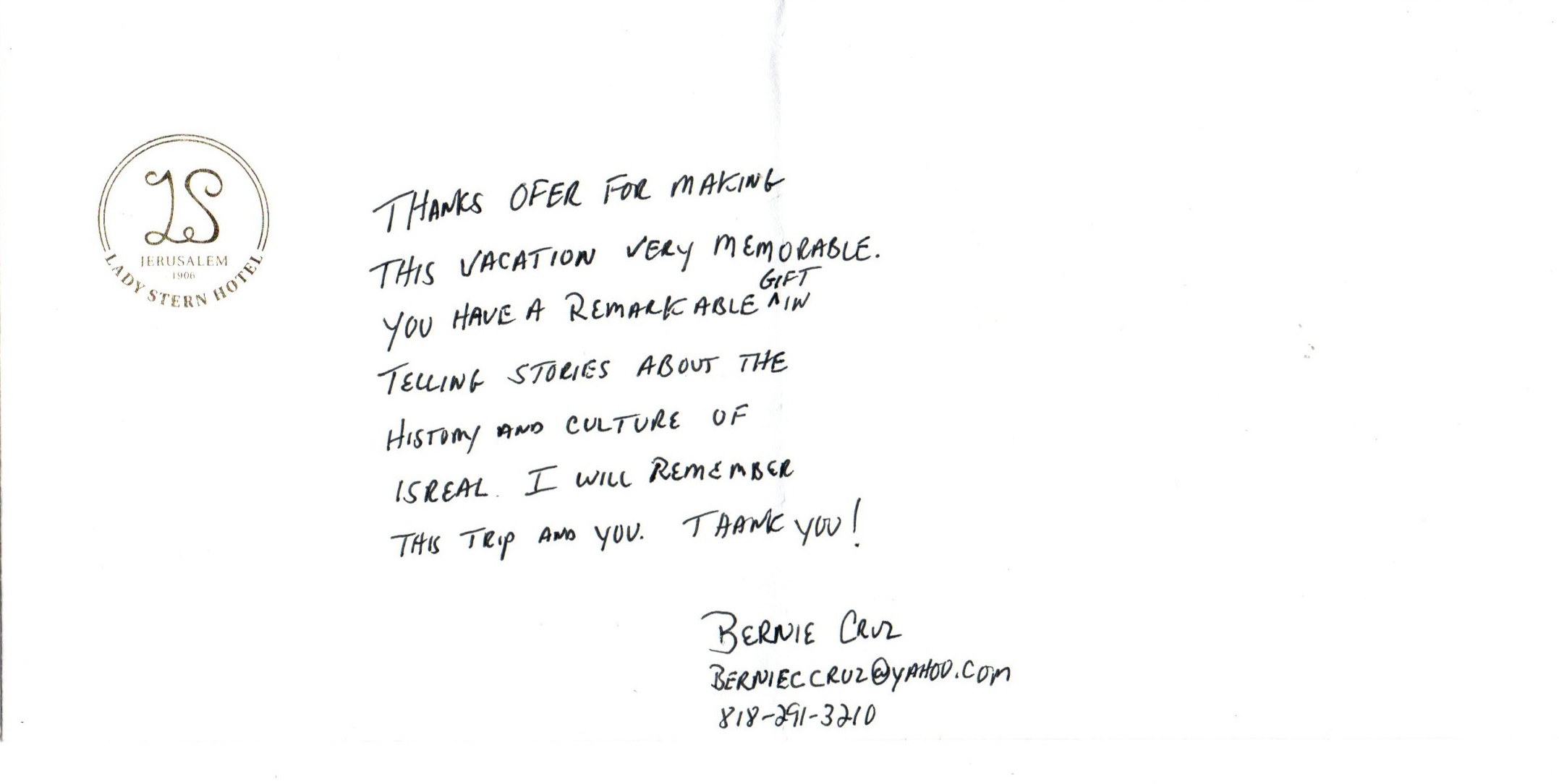 Bernie Cruz Testimonial