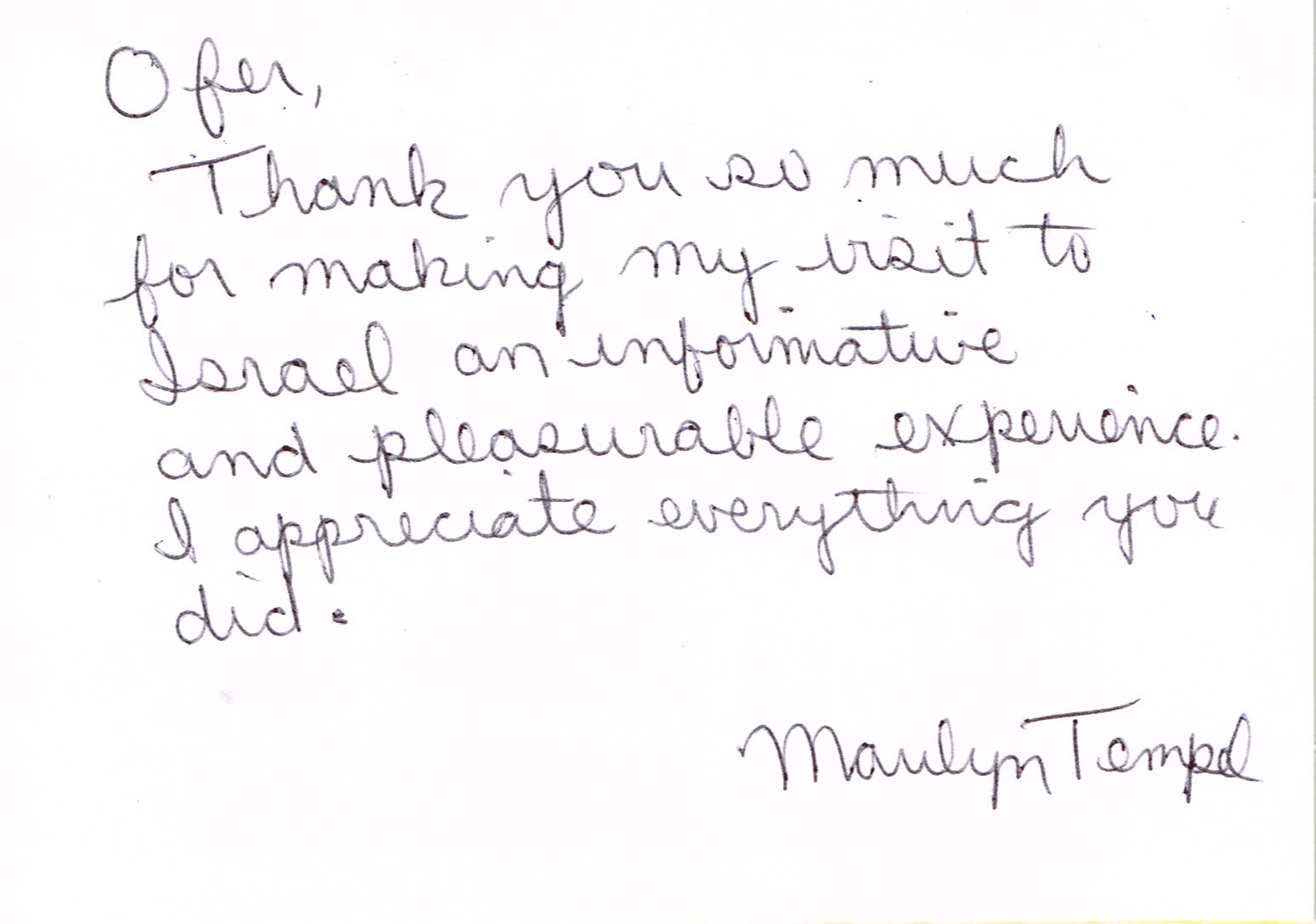 Marilyn Tempel Testimonial
