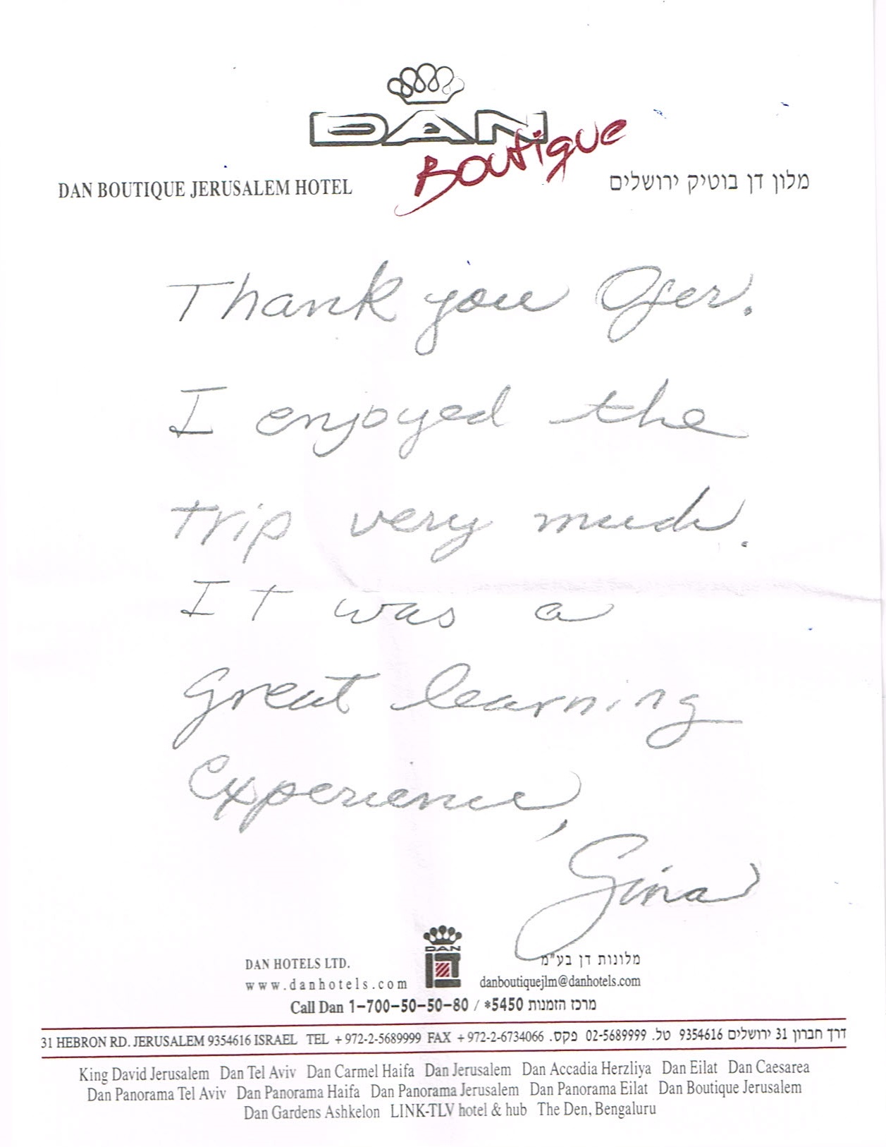Gina Krizsa Testimonial