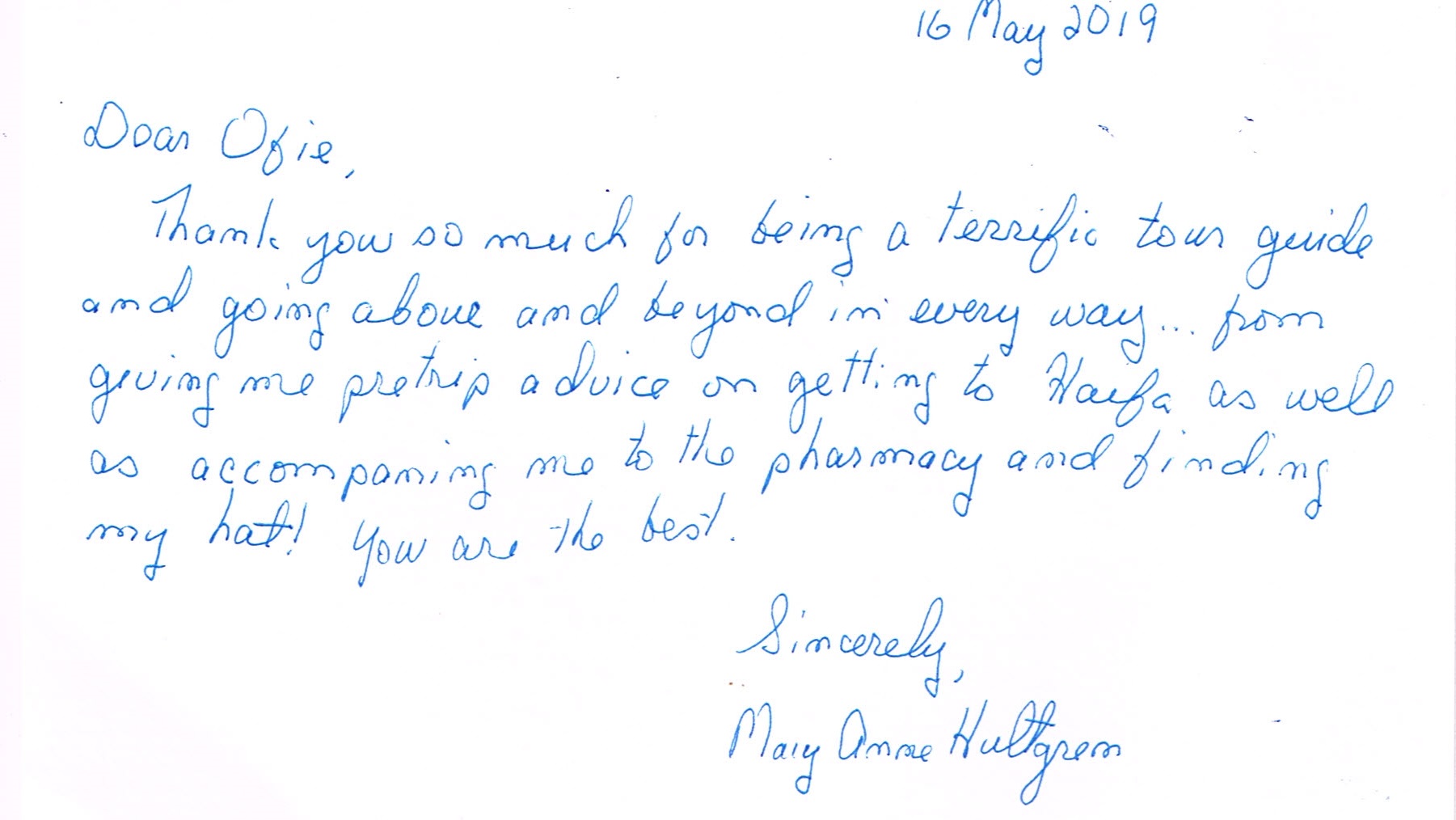 Mary Anne Hultgren Testimonial