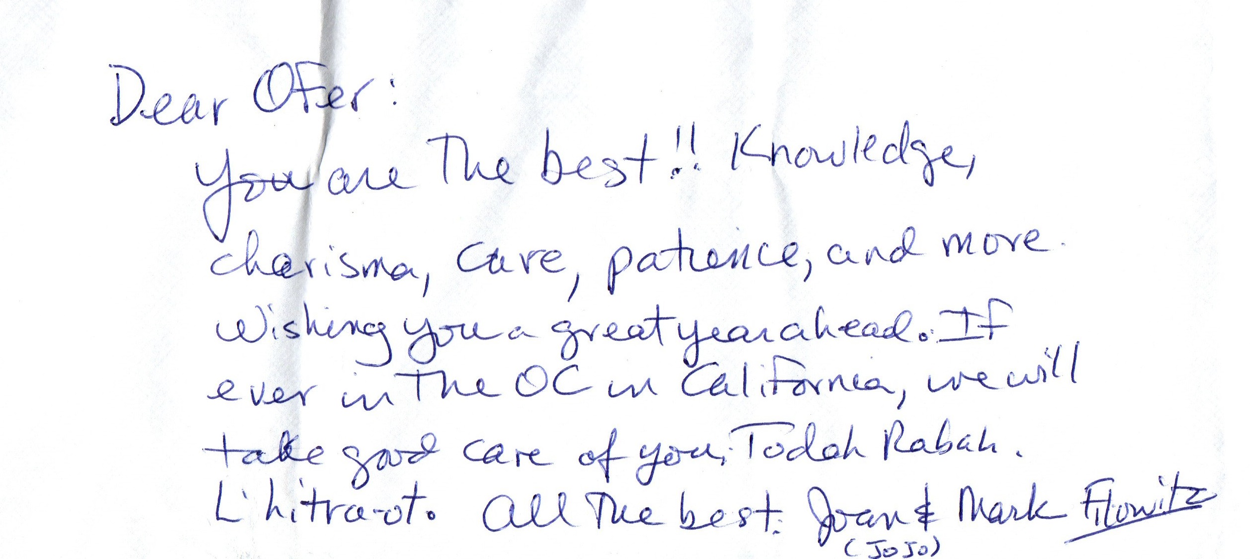 Joan & Mark Filowitz Testimonial