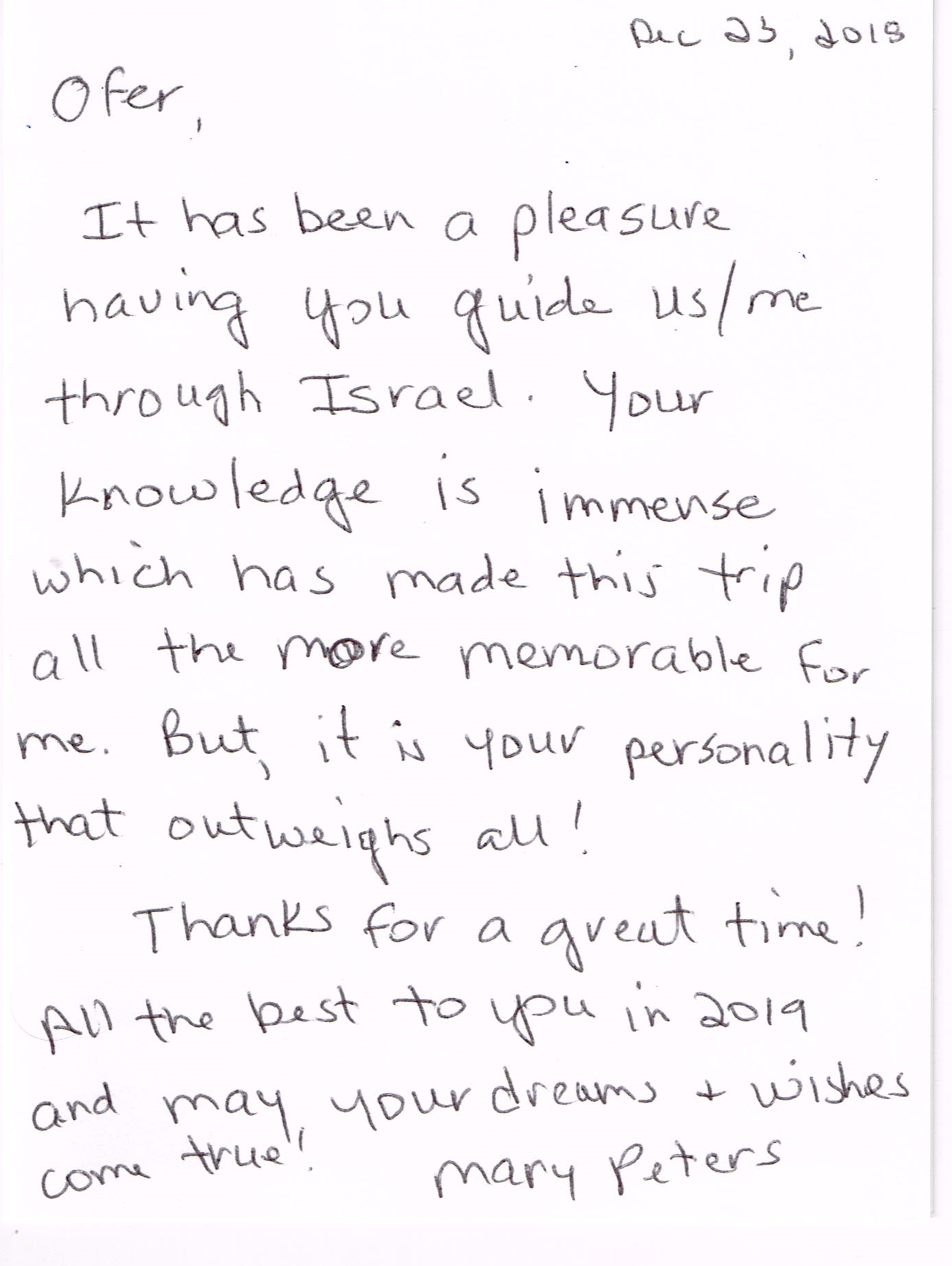 Mary Peters Testimonial